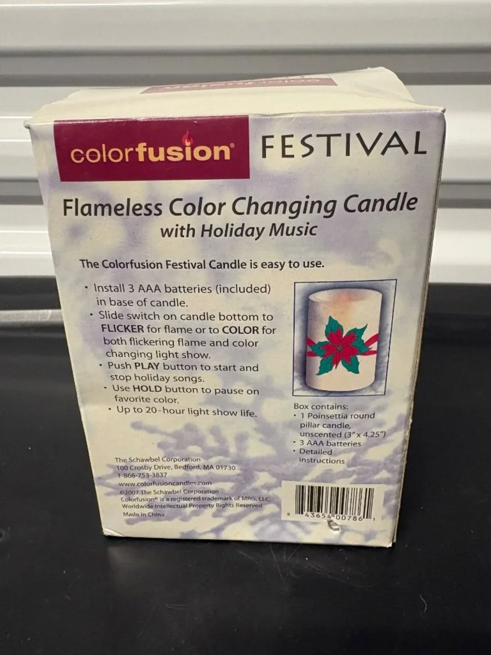 Colorfusion Flameless Color Changing Candle Christmas Flameless Music Poinsettia
